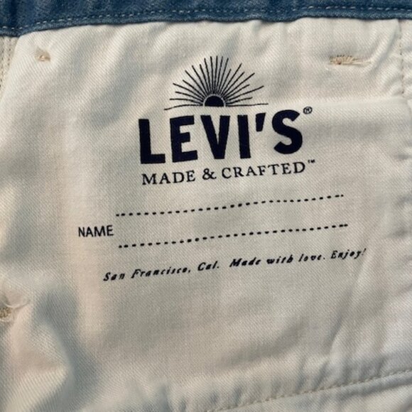FINAL PRICE NWT Levi's Trouser Shorts Japanese Size 32 Waist 32 Blue Denim $198 - Picture 13 of 15
